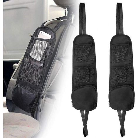 Organisateur latéral de siège de voiture 2 pièces, côté organisateur de siège de voiture pliable, organisateur de siège de voiture étanche, sac suspendu multifonctionnel (1/3)
