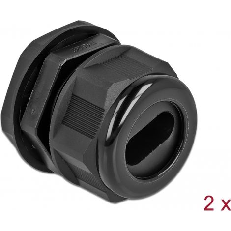 Delock Prensaestopas PG29 para cable plano negro 2 piezas