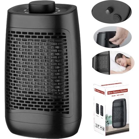 Smart Ceramic Fan Heater 1500W, Electric Fan Heater, Adjustable Thermostat and Timer and LED Indicator, Fast Heating (1500W - Single Button) (1/5)