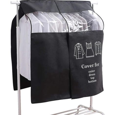 housse Protge Housses De Vtements 90 110cm Noir Housse De Anti-poussire Protection Portant Universelle Garment Covers (1/5)