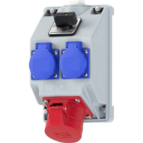 PC Electric 160815521 Multipresa Grigio, Blu, Rosso
