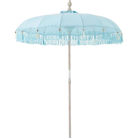 Parasol Rond à Franges "Bobbi" 200cm Bleu (1/5)