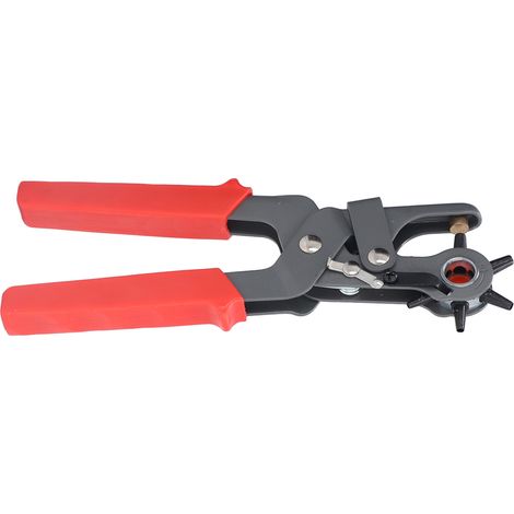 Pince perforatrice ergonomique en acier au carbone pour ceintures, cuir, vinyle, tentes, bâches, plaques métalliques fines et loisirs créatifs (1/5)