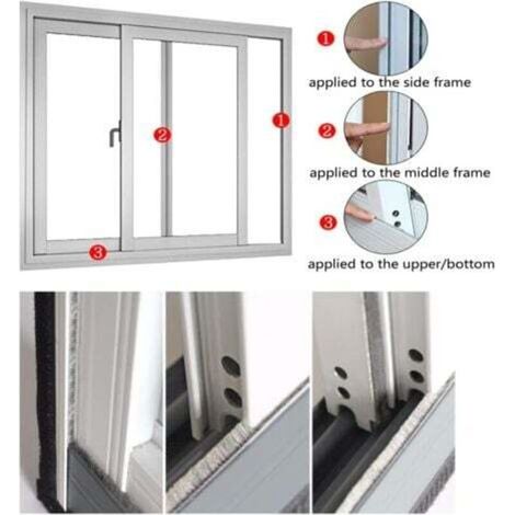 Window Frame Behind Stopper Weather Stripping Brush for Sliding Windows/Doors Frame Side,Pile Self ...