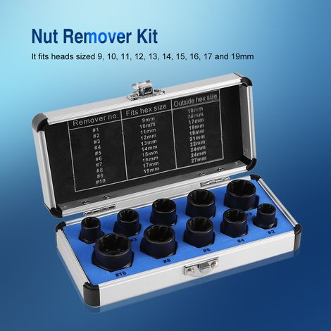 Kit d'extracteurs de vis et écrous endommagés (10 pièces) (1/5)