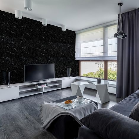 Randaco Rivestimento murale 120×60 cm marmo nero/bianco – 20 pannelli