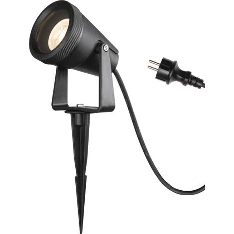 Projecteur ext. SAMRINA spot piquet noir GU10 7Wmax IP65 plast. recyclé - SLV - 1004757 (1/5)