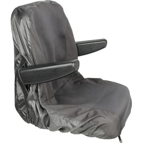 1 Housse De Siège Tondeuse Autoportée, 2 Poches Rangement, Tissu Oxford Imperméable, Taille L Noir (1/5)