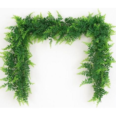 Guirlande de fougères artificielles - Unbrand - Longueur 170 cm - Feuilles en plastique - Tiges en fer (1/4)