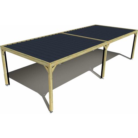 Carport bois • 10m x 4m • indépendante • sens largeur • livraison comprise (1/3)