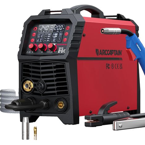Máquina de soldadura MIG, multiproceso 6 en 1, inversor de 220 V y 200 A, enchufe europeo de 220 V-240 V. (1/5)