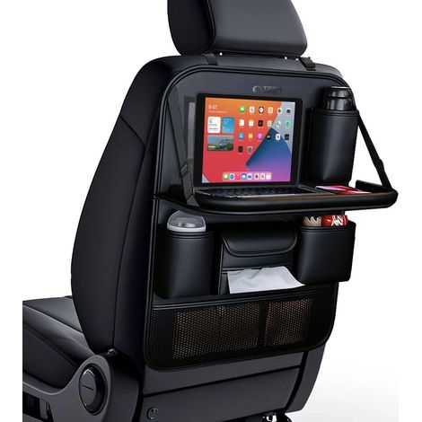 Organizer per seggiolino auto con ripiano e tasche - nero (1/5)