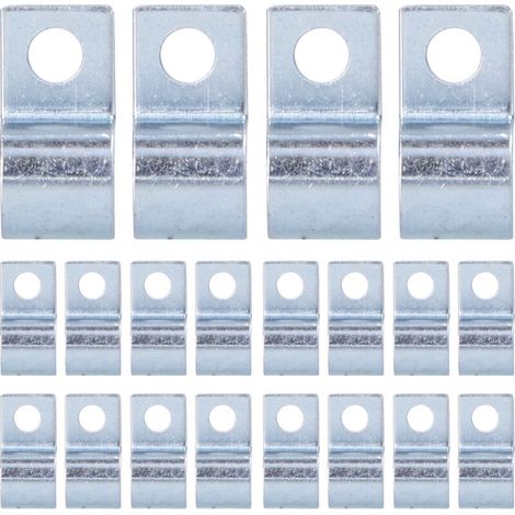 Einloch-Spannband, 20 Stück, verzinkter Edelstahl für Gummiringe, 12 mm Rohre - Crezuo