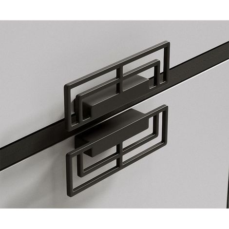 Tirador de cajón, juego de 2 piezas para mueble de TV, elegante tirador de aleación de zinc, moderno, con motivo chino de buena suerte, distancia entre agujeros de 32 mm, color negro (1/5)