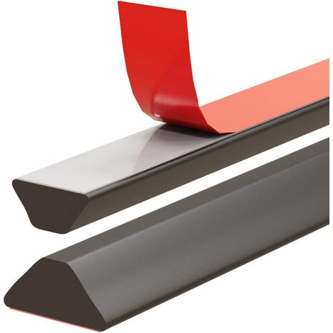 Duschdichtung 100 cm Schwarz - Selbstklebende Silikon-Deckenleiste - Auslaufsicherer Wasserstopper für Duschbecken (1/5)