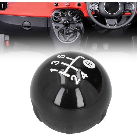 Pommeau de levier de vitesses avec couvercle décoratif pour Fiat 500/500C 2007-2018, compatible LHD et RHD (1/5)