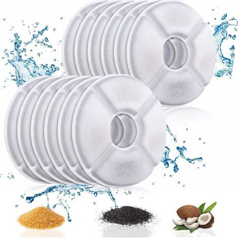 APEX 12 Pack Cat Water Fountain Filters of Pet Fountain Replacement Filter,for most Automatic Pet Cat Dog Water Fountain Dispenser (1/5)