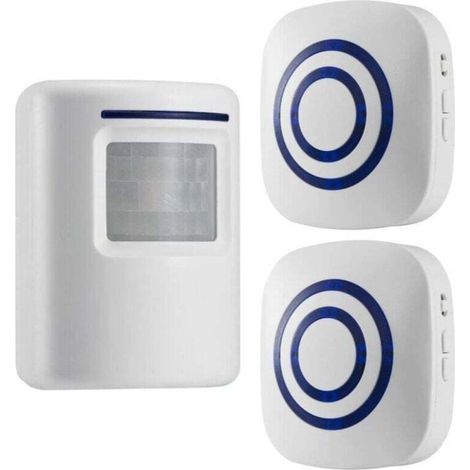 Sans fil Allée Alerte : détecteur de mouvement infrarouge de sonnette d'alarme Carillon avec 2 récepteur et 1 Sensor 38 Chime Tunes - indicateurs LED