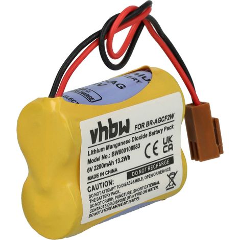 vhbw Replacement Battery compatible with Ge Fanuc Beta SVU Amplifier CNC Router, CNC Controller (2200mAh, 6V, Li-MnO2)