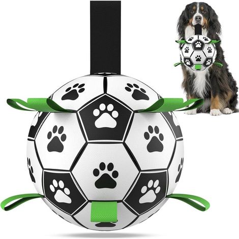 Jouet pour chien, ballon de football avec laisse, corde de traction interactive, balle durable (19 cm) adaptée aux chiens de taille moyenne. (1/5)