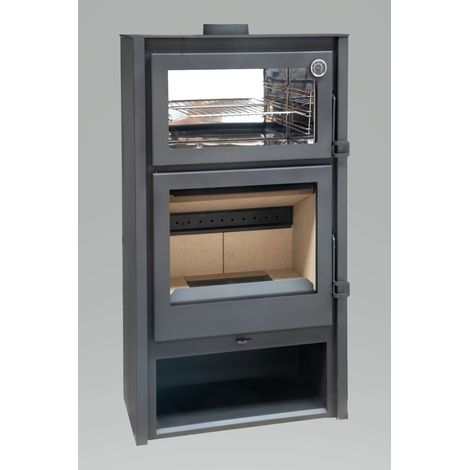 Estufa de Leña de Acero con Horno FORNO L de 7,4 kW y Salida Superior de 150 mm (1/5)