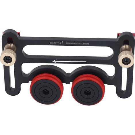 Double ball bearing feed guide for table saw, with sliding blocks for wood (1/5)
