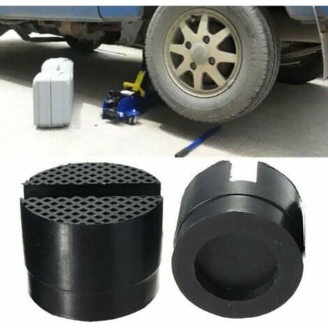 2 Tampons caoutchouc universels cric auto, coussin support cric hydraulique, protège bas de caisse lors du levage (1/3)