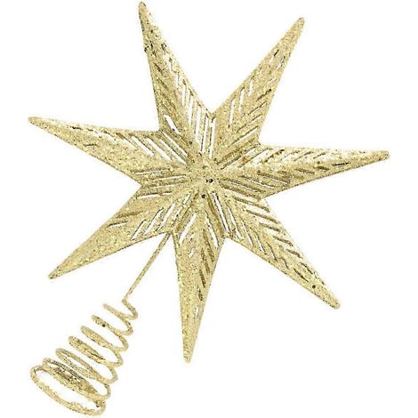 Étoile de Noël en métal heptagonale pour sapin de Noël, décoration de sapin de Noël, étoile de Noël, ornement de sapin de Noël (1/5)