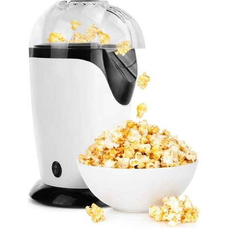 Trade Shop - MACCHINA PER POPCORN ELETTRICA AD ARIA CALDA CON COPERCHIO RIMOVIBILE CUCINA SENZA OLIO -
