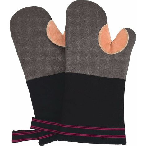 Gants de Four Gants de Barbecue, Doubles Gants de Cuisine Antidérapants,Parfait pour Grill BBQ Cuisine Four de Cuisson Coin du Feu Cheminée (1/5)