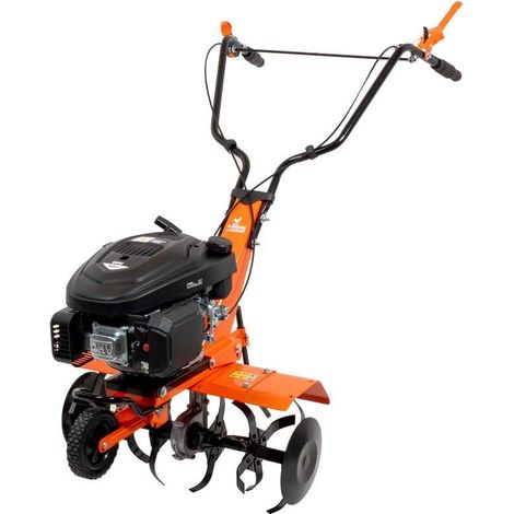 St Pierre Du Champ – Motobineuse thermique 166cc 2.9kW – 6 fraises Ø 26 cm – Largeur de travail 36-60 cm – Profondeur 20 cm – Moteur Loncin 4T OHV
