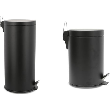 Set di pattumiere per la casa - 30 litri, 3 litri, nere