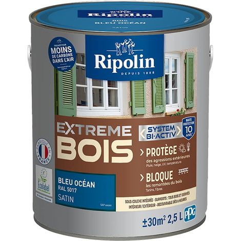 RIPOLIN PROTECTION EXTREME BOIS BLEU OCEAN RAL 5 Satin 2,5 L