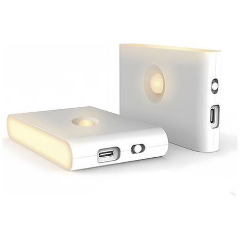 2 PCS Veilleuse LED à détecteur de mouvement, Lampes de placard LED, Lampes à induction rechargeables USB, Lampe à induction LED magnétique pour chambre, salle de bain, cuisine, couloir, (1/5)