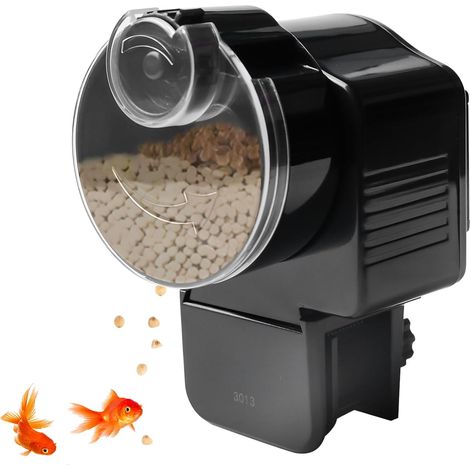 Automatischer Futterspender für Aquarien (65 ml): Automatischer Futterspender mit Timer, einstellbar für Pellets und Granulat, für Aquarien und Schildkrötenaquarien.