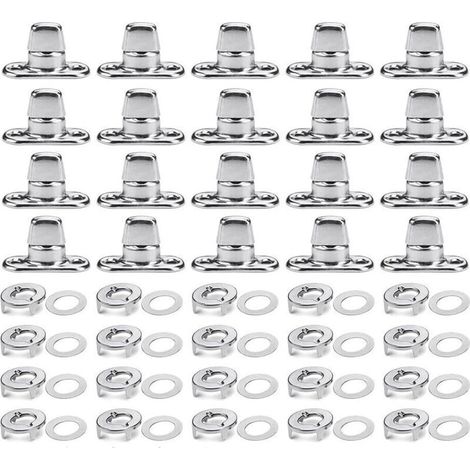 Lot de 20 dispositifs de fixation Twist Lock de marine avec œillets et broches, pour boutons automatiques pour dispositifs de fixation sur toile facile à installer (1/4)