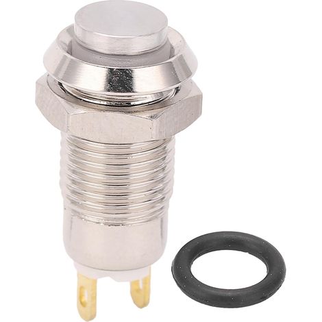 Interrupteur à bouton-poussoir étanche en métal de 8 mm, autobloquant, 3 V, sans témoin lumineux (1/5)