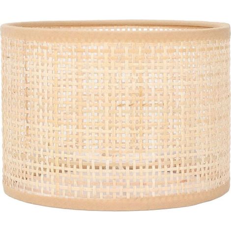 Abat-jour rotin tressé vintage, housse luminaire remplacement pour lampe suspendue, table ou sol, panier décoratif en osier, douille E27/E14, couvre-ampoule élégant (1/4)