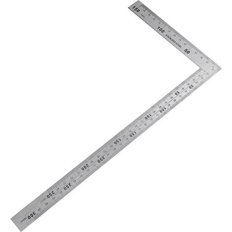Equerre Couture,Equerre Menuisier Equerre Metal Menuisier Inoxydable Règle Carrée 150×300mm Angle droit de 90 degrés Règle en acier inoxydable pour Charpentier, Ingénieur, Artisan, Couvreur (1/5)