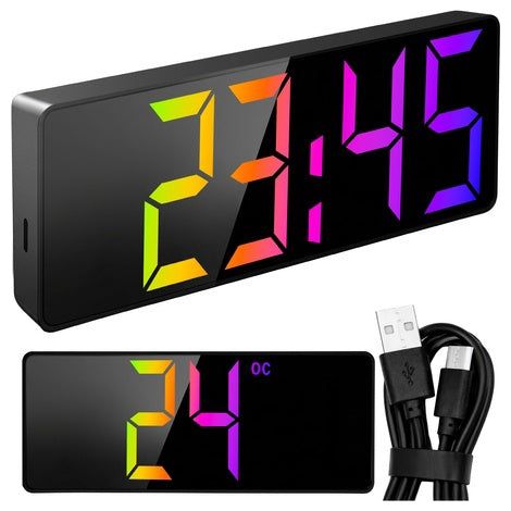 Led alarm clock with color display and usb power 227458953 227458953 (1/5)