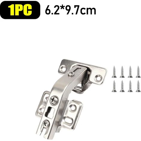 Charnière (1 pièce) 135° en acier inoxydable pour porte de placard, amortisseur de fermeture, charnière d'angle invisible, quincaillerie pour meubles (1/5)