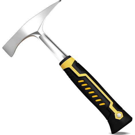 Geological Hammer with Shock Absorbing Handle,Big Flat Tip Hammer with PU for Rock Hounding, Geological Exploration(flat head) (1/5)
