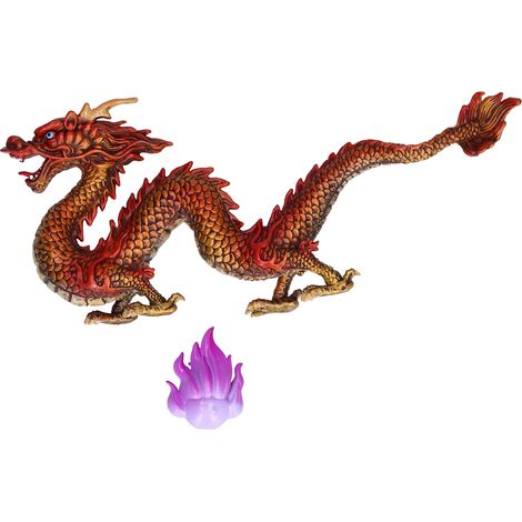 Figurine Dragon Chinois en PVC - Modèle Animal Détaillé pour Enfants 3 Ans et Plus - Décoration Maison Rouge Écarlate (1/5)