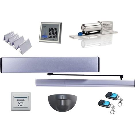 Kit d'ouvre-portes automatiques 100 kg poids vers l'intérieur ouvre-porte battante automatique/ouvre-porte battante clavier plus proche, serrure de porte, capteur infrarouge pour accessoires de portai (1/5)