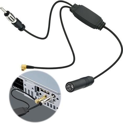 Adaptateur DAB pour autoradio – Conversion FM/VHF en DAB/DAB+ – Installation plug-and-play – Compatible avec alimentation fantôme