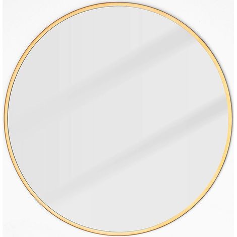 Ineasicer Gold runder Wandspiegel, Kosmetikspiegel, 60 cm (24 Zoll), matt, rustikaler Spiegel für Badezimmer, Eingangsbereich, Esszimmer und Wohnzimmer (1/5)