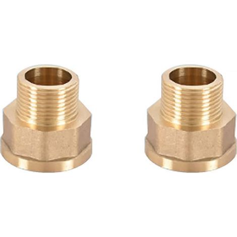 Lot de 2 réducteurs hexagonaux, DN20 1,9 cm, filetage mâle de 1,9 cm, raccord en laiton, adaptateur rapide hexagonal externe, filetage femelle 1,9 cm mâle-2,5 cm (1/5)