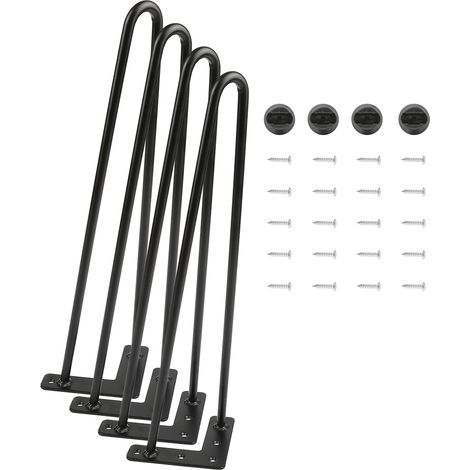 Pied Plan de Travail Haloyo®,41 cm Pied Table Haute, avec Vis & Protège Pieds,4pcs,noir (1/5)