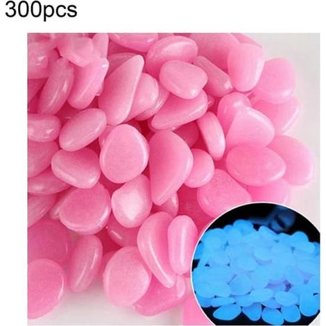 Pierres décoratives d'extérieur lumineuses, imperméables - pour terrasse, jardin et aquarium, 300 pièces violettes (1/5)