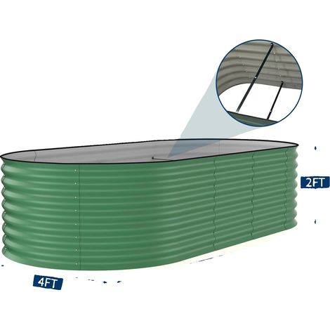 Jardin surélevé, Matériau durable, Design ergonomique, Vert 240x120x60cm (1/2)